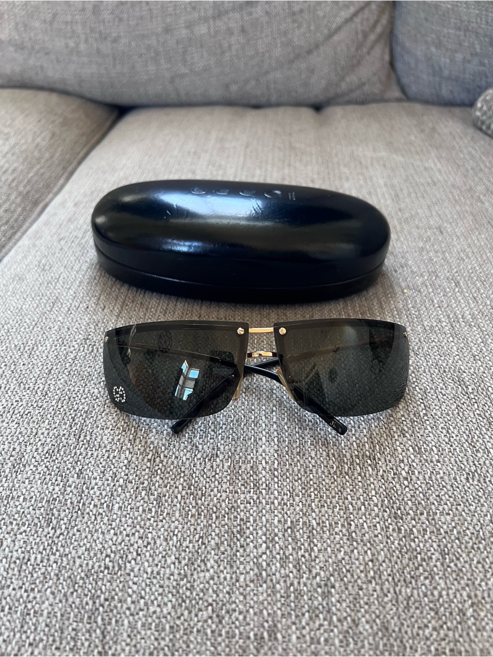 Gucci Tom Ford Vintage GG2653/S Rhinestone Rectangular Sunglasses